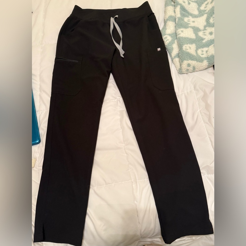 Figs Black Drawstring Medical Scrub Pants